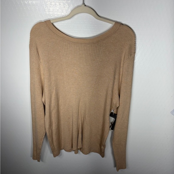 Worthington Beige Ribbed Knit Top 417 - Picture 6 of 8